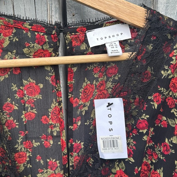 Floral Black and Red Dress - Picture 2 of 6